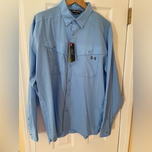 Under Armour Men's Casual Button Down Shirt - Light Blue